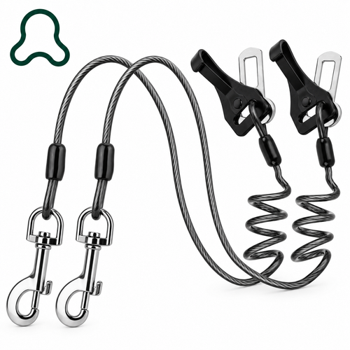 ThistlePets Heavy-Duty Dog Seat Belt & Bungee Leash