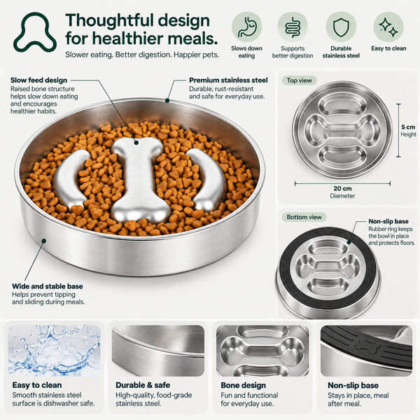 Easy to actually use — ThistlePets Stainless Steel Slow Feeder