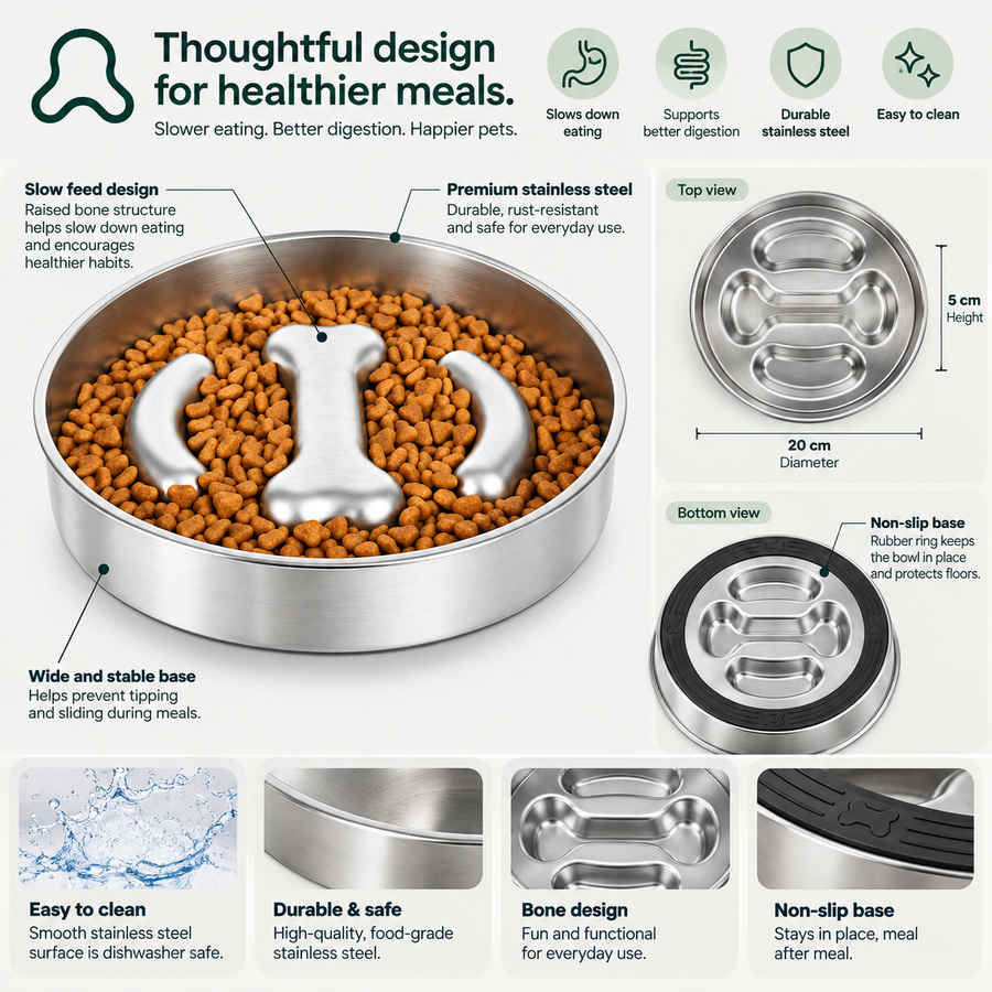 ThistlePets Stainless Steel Slow Feeder