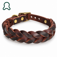 ThistlePets Braided Leather Collar